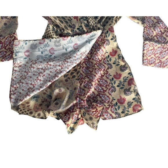 Zara Woman's Sz XS Patchwork Macedonia Faux Wrap Romper Dress NWT - Picture 14 of 15